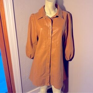 Dolce Cabo raincoat/trench coat butterscotch/caramel color size xs nwt